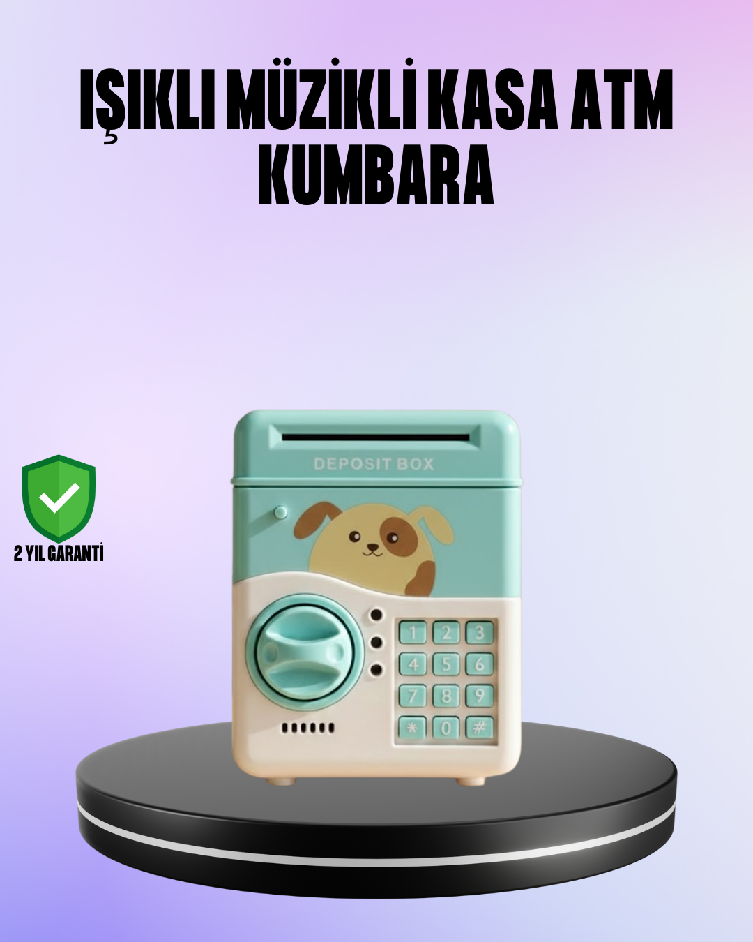 2-148 Su Yeşili Elektronik Şifreli ATM Tasarımlı Para Biriktirme Kumbarası - Vipsepet - Görsel 1