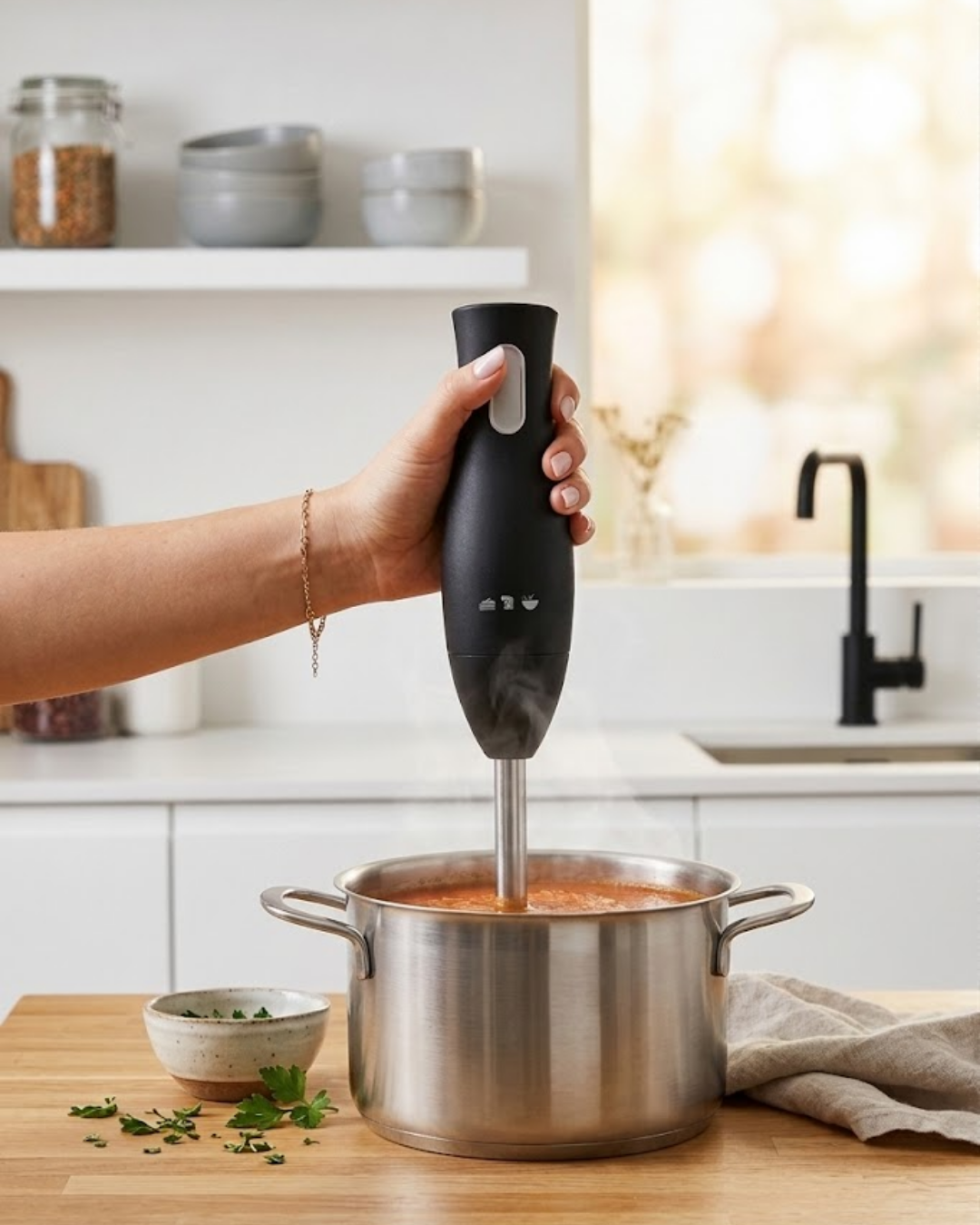 2-15 Paslanmaz Çelik Blender Ayağına Sahip Ergonomik El Blenderı - Vipsepet - Görsel 1