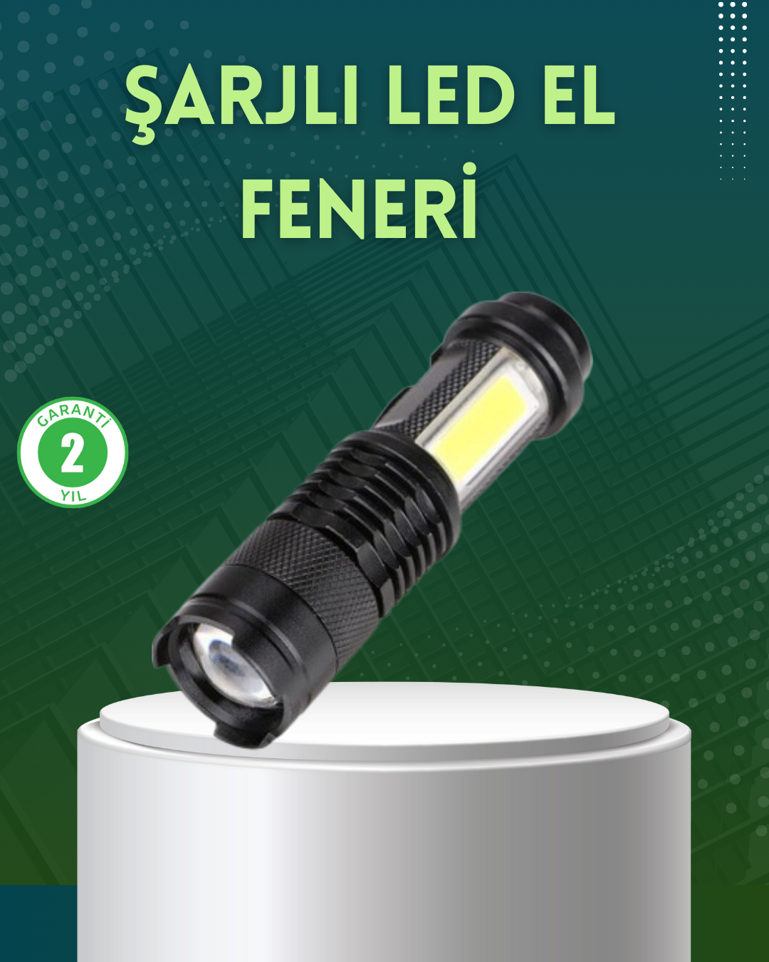 2-157 4 Modlu USB Şarjlı LED El Feneri Kamp ve Outdoor - Vipsepet - Görsel 1