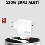 120W Hızlı Şarj Başlığı Ultra Güçlü Type-C Adaptör Kablo Dahil - Vipsepet