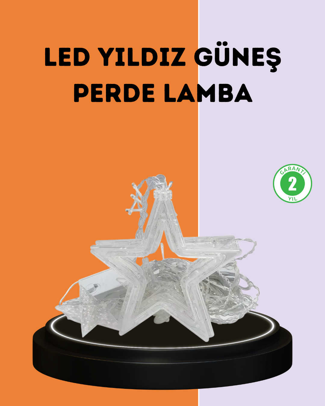 2-159 3x3 Metre Yıldız Peri Led Perde Işık Romantik Dekorasyon - Vipsepet - Görsel 1