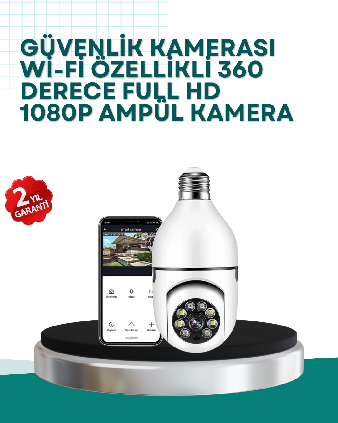 2-16 360° Panoramik Görüntüleme Sunan Ampul Tipi Güvenlik Kamerası - Vipsepet - Görsel 1
