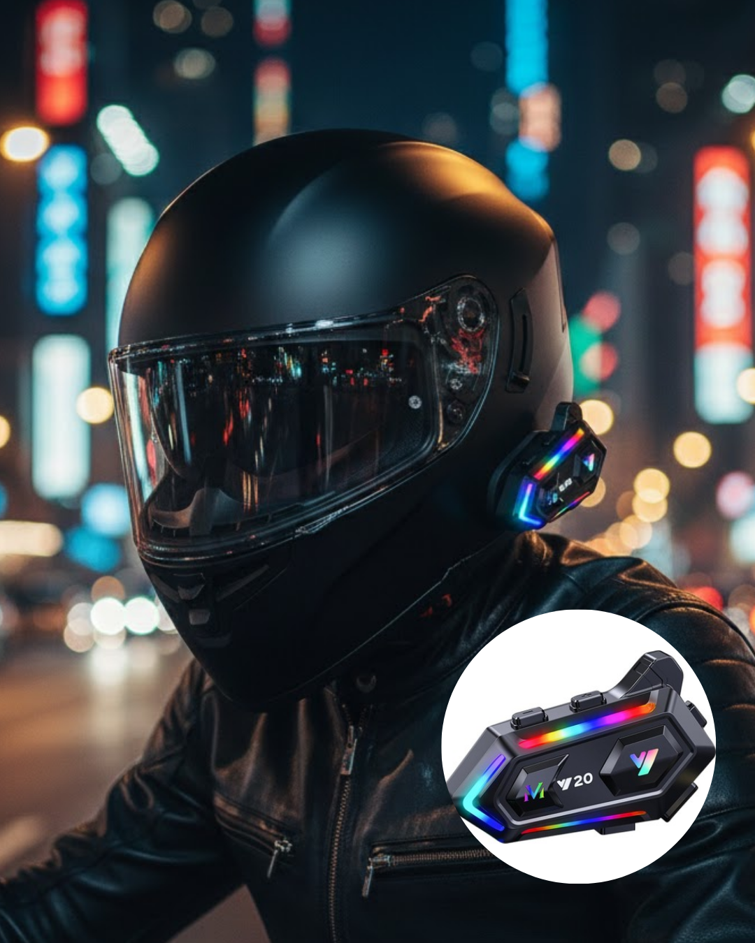 2-160 IPX6 Su Geçirmez Intercom 1000m Bağlantı 1000mAh Batarya RGB Işıklı - vipsepet - Görsel 1