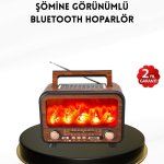 Alev Işığı Efektli Solar Bluetooth Hoparlör Radyo Destekli Taşınabilir Model - Vipsepet