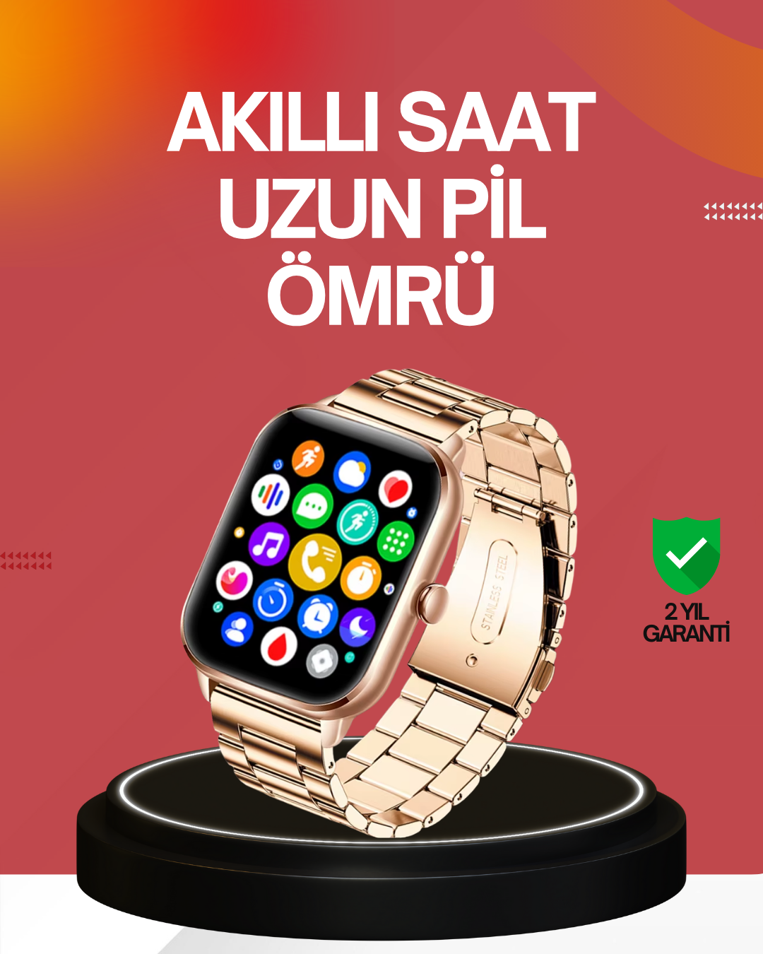 2-162 41 mm Kavisli Kasa Akıllı Saat IOS ve Android Uyumlu - Vipsepet - Görsel 1