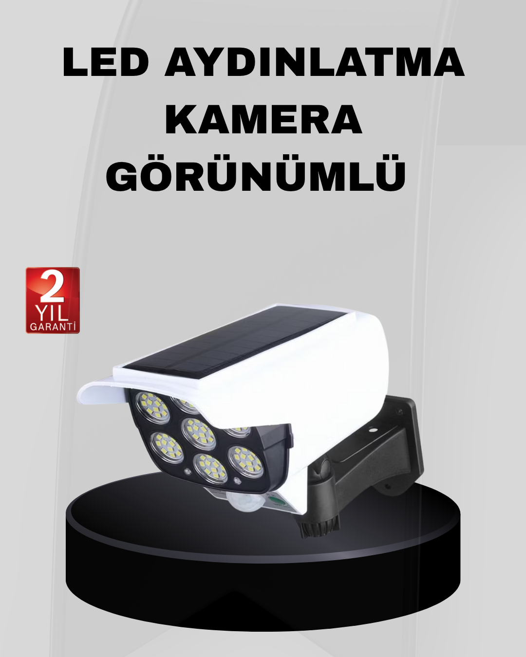 2-163 Solar Bahçe Aydınlatması Su Geçirmez IP66 PIR Sensörlü Uzun Çalışma Süreli - Vipsepet - Görsel 1