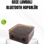 Bluetooth Hoparlörlü Gece Lambası Dijital Saat ve Ambiyans Işığı Çok Amaçlı - Vipsepet