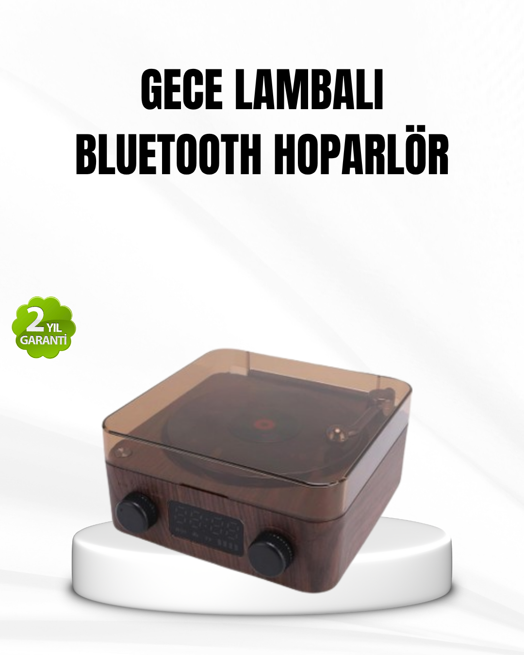 2-164 Bluetooth Hoparlörlü Gece Lambası Dijital Saat ve Ambiyans Işığı Çok Amaçlı - Vipsepet - Görsel 1