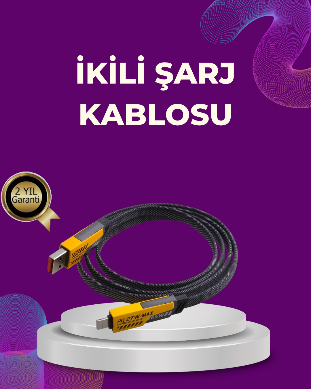 2-167 Dayanıklı 4’ü 1 Arada Çok Fonksiyonlu Hızlı Şarj Veri Kablosu - Vipsepet - Görsel 1