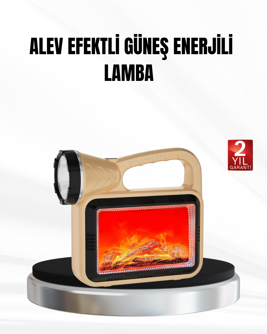 2-171 Solar Alev Işığı COB Teknolojili Taşınabilir El Feneri ve Kamp Lambası - Vipsepet - Görsel 1