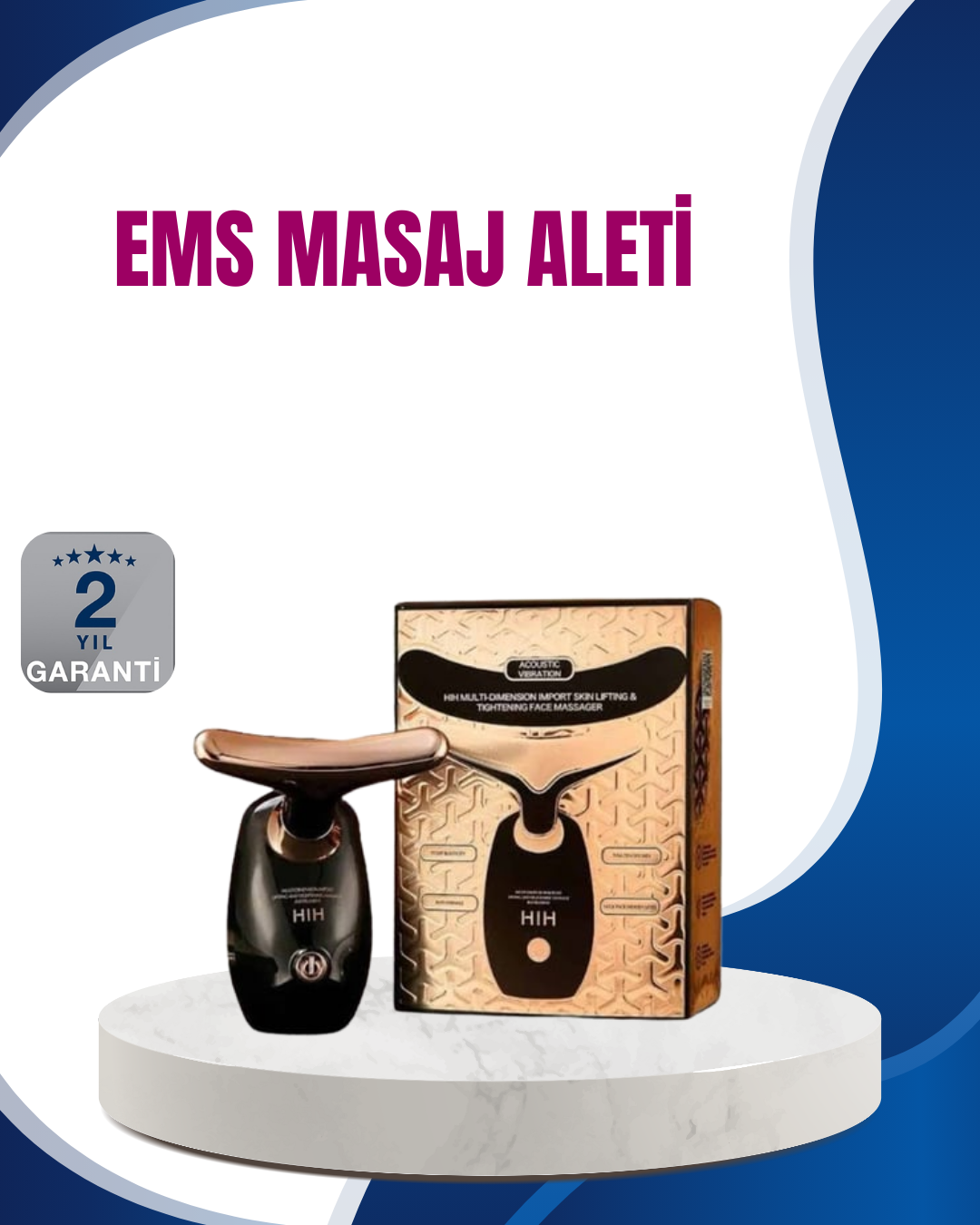 2-174 Kırışıklık Karşıtı Ultrasonik Titreşimli Yüz Masaj Aleti - Vipsepet - Görsel 1