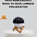 Aromaterapili USB Hava Nemlendirici – Projeksiyon Işıklı, Sessiz ve Şık Tasarım - Vipsepet