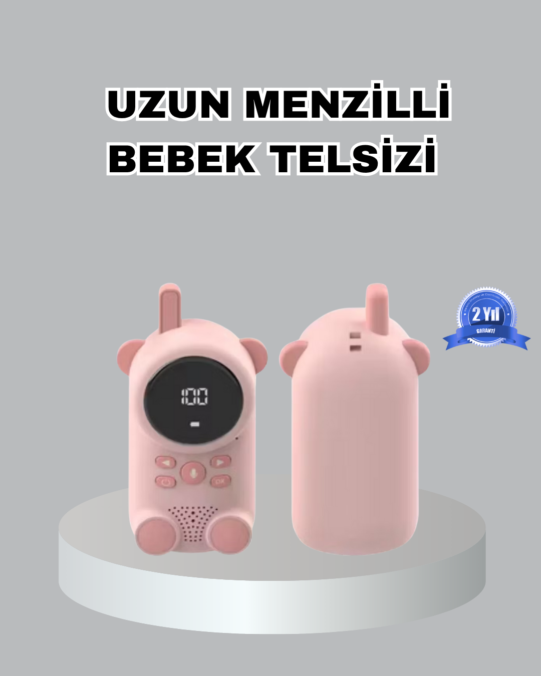 2-175 Şarjlı Bebek Telsizi Uzun Mesafe 22 Kanal LCD Ekran VOX Modu 400 mAh - Vipsepet - Görsel 1