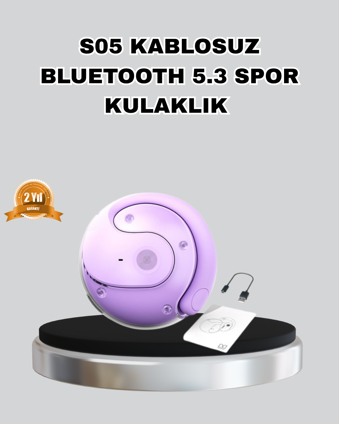 2-180 Bluetooth 5.3 S05 Kablosuz Kulaklık IPX4 Spor Uyumlu Suya Dayanıklı Stereo - vipsepet - Görsel 1