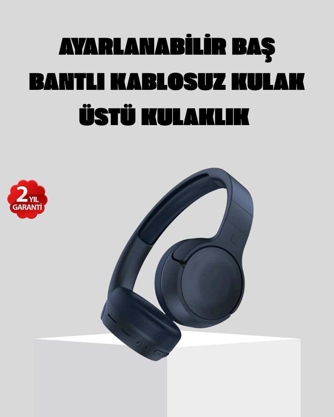 2-187 Kablosuz Bluetooth Kulaklık 5.0 18 Saat Kullanım Dinamik Sürücü Siyah - vipsepet - Görsel 1