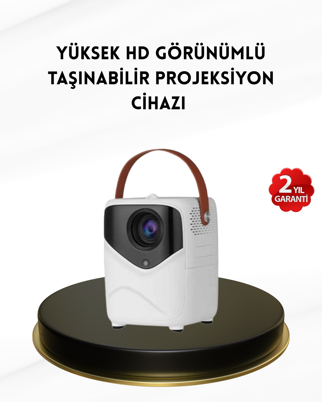 2-190 Mini Akıllı Projektör – 1080P Full HD, 64GB Depolama, 2GB RAM, Uzaktan Kumanda Destekli - Vipsepet - Görsel 1