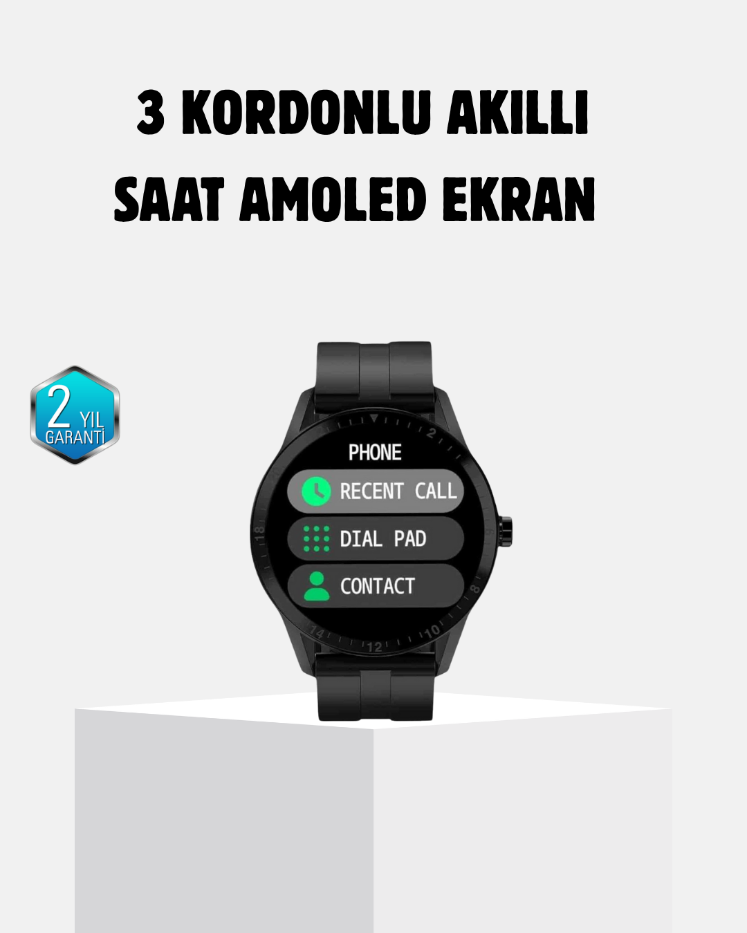 2-196 3 Kordonlu AMOLED Akıllı Saat – Sağlık Takipli - Vipsepet - Görsel 1