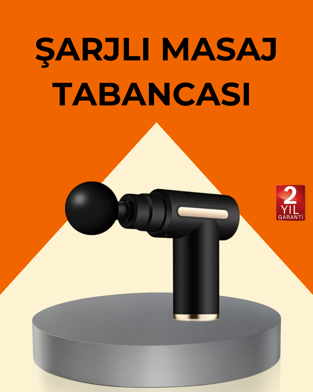 2-205 Şarjlı Kas Masaj Aleti 6 Kademe 4 Başlık Derin Doku EMS Titreşim Sporcu Masaj Tabancası - Vipsepet - Görsel 1