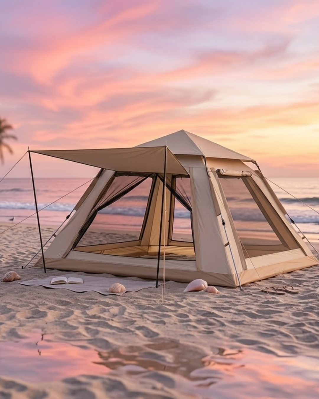 2-21 Büyük Aile Kamp Çadırı 240x240x160 cm Gölgelikli 6 Kişilik Outdoor Çadır - Vipsepet - Görsel 1