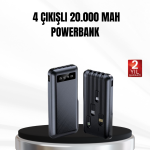 Powerbank 20000 mAh LED Fenerli ve Çoklu Güvenlik Korumasına Sahip - Vipsepet