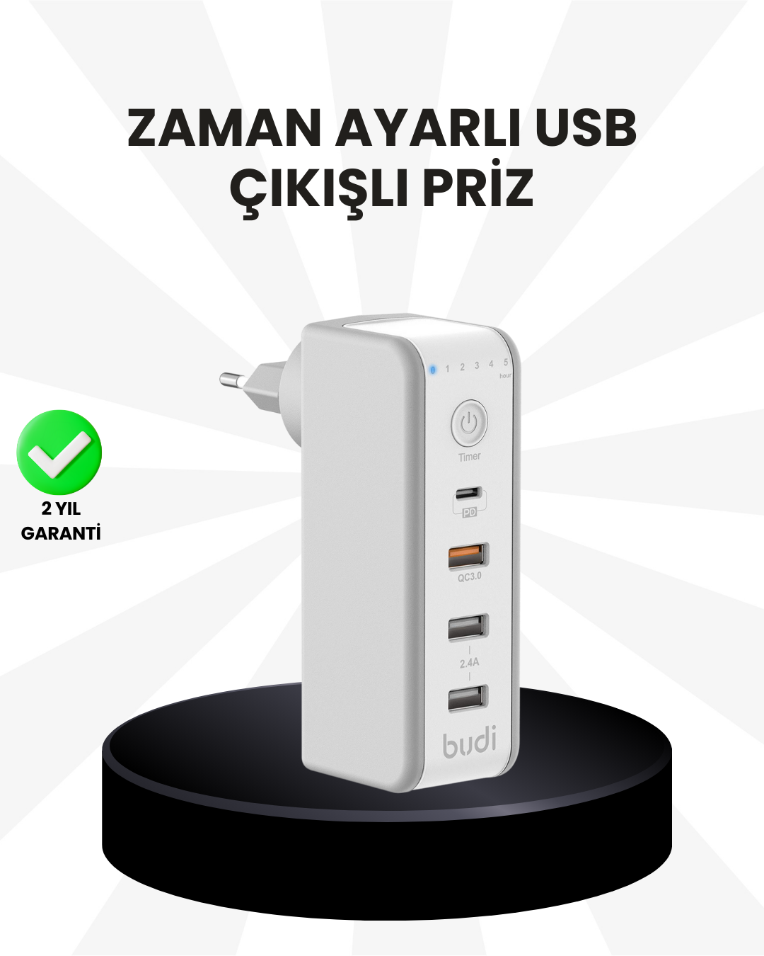 2-229 Akıllı Zaman Ayarlı Şarj Cihazı Güvenli ve Enerji Tasarruflu - Vipsepet - Görsel 1