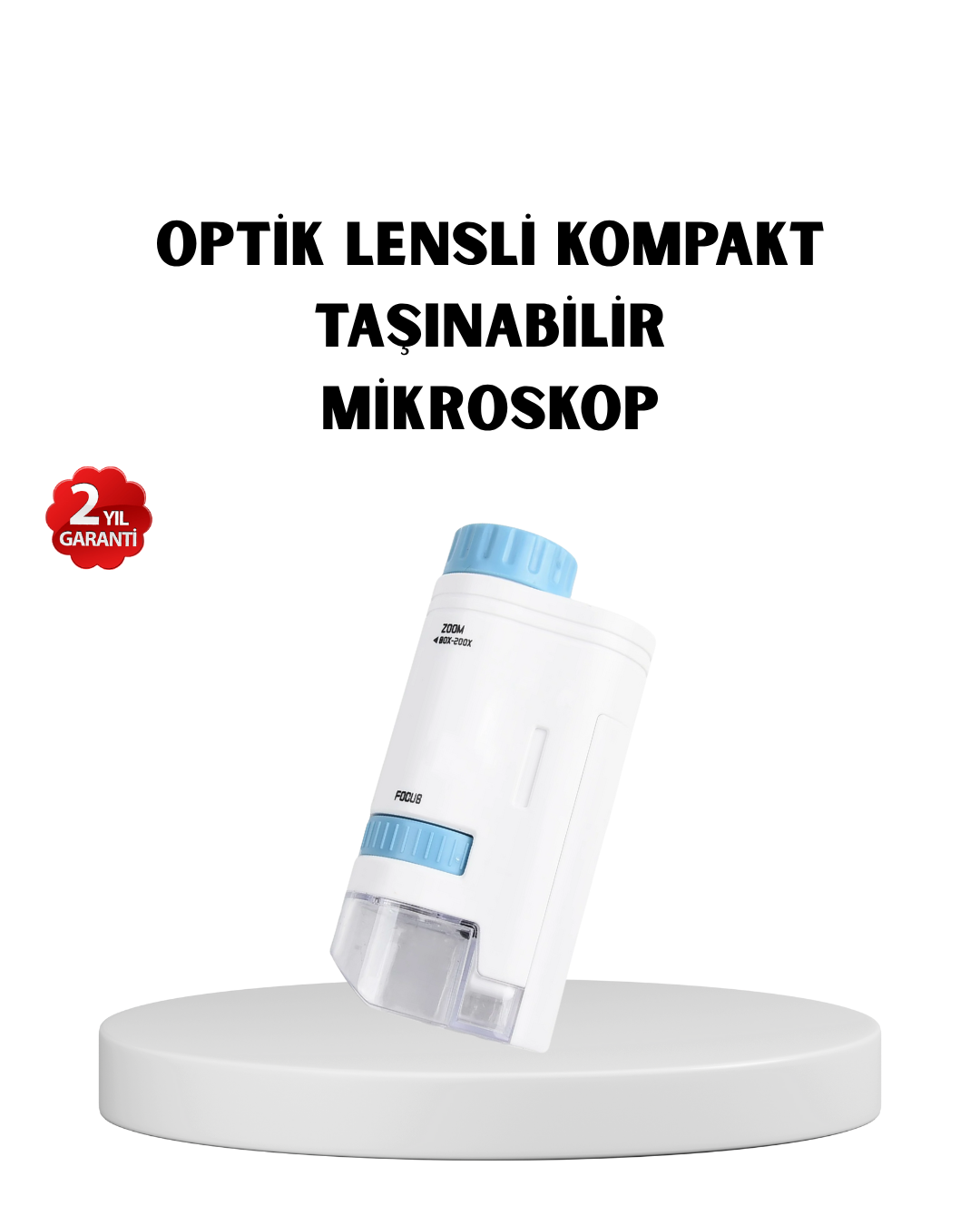 2-23 LED Işıklı Mikroskop 80X–200X Zoom Eğitici Bilim Seti ve Taşınabilir - Vipsepet - Görsel 1