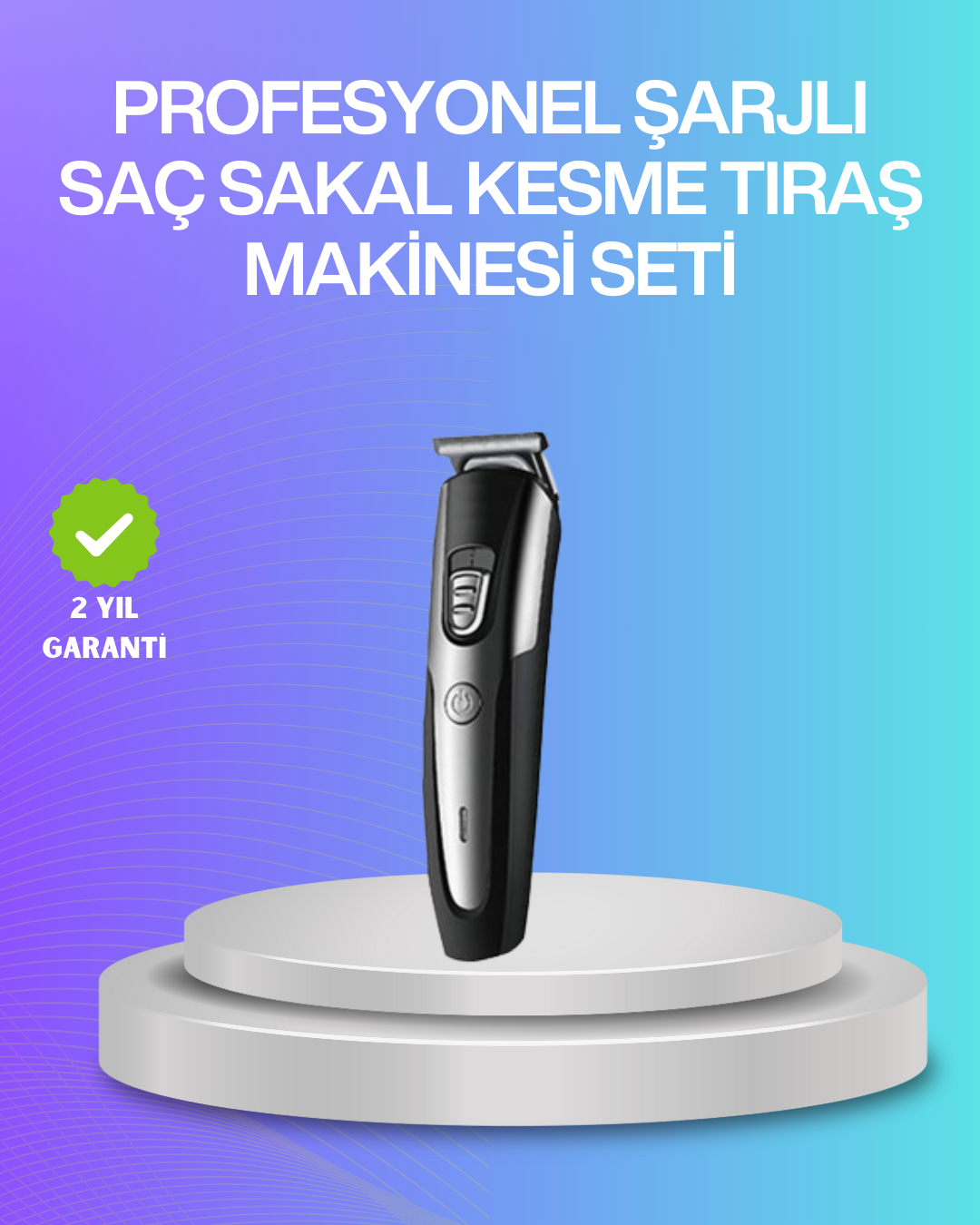 2-233 Kablosuz Saç Sakal Kesme Makinesi Kuaför Tipi Hassas Kesim - vipsepet - Görsel 1