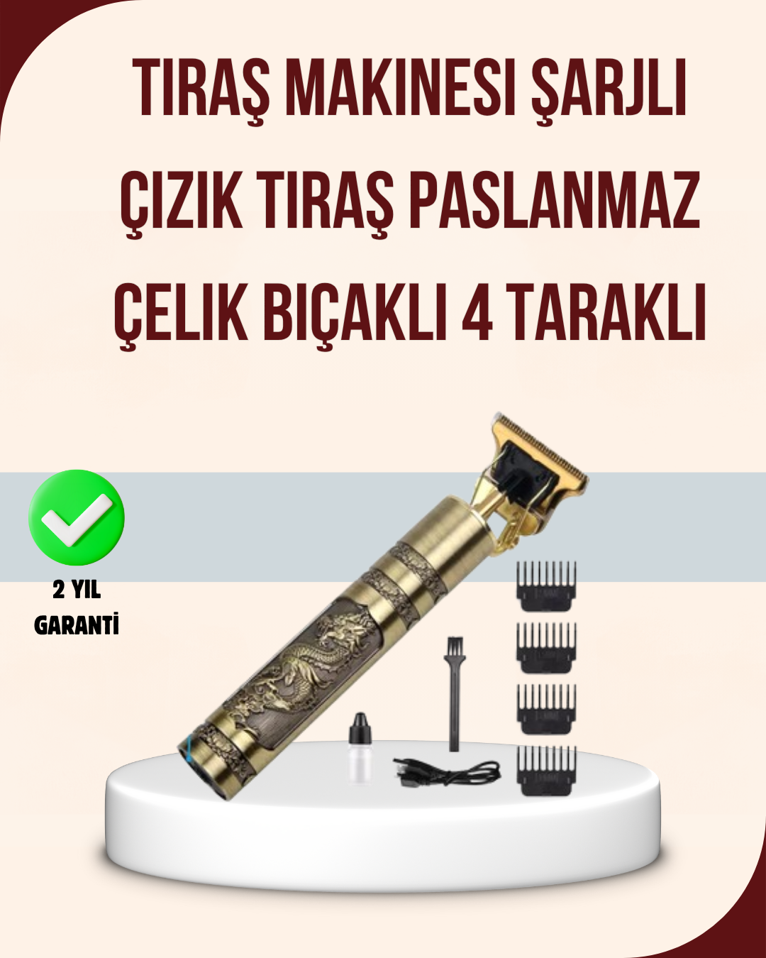 2-24 Titreşim Motorlu Erkek Saç ve Sakal Düzeltici - vipsepet - Görsel 1