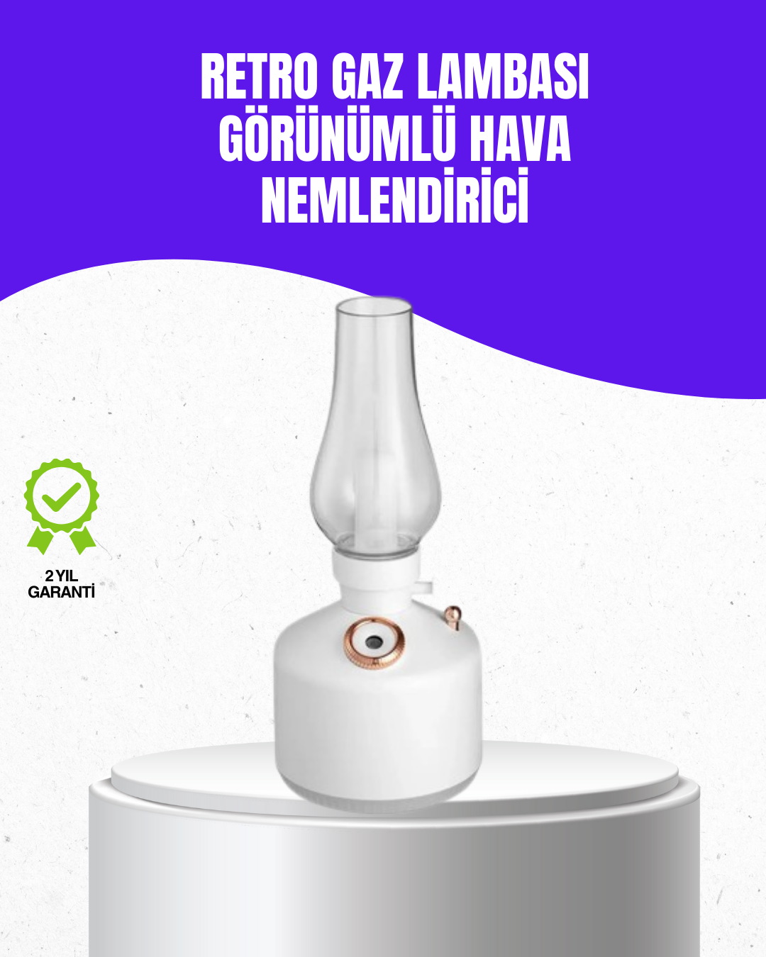 2-24 Retro Gaz Lambası Görünümlü Ledli Buhar Püskürtücü Aroma Difüzör - Vipsepet - Görsel 1