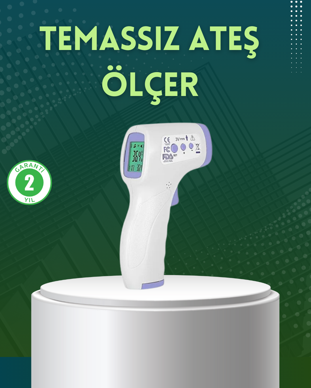 2-243 Kızılötesi Temassız Ateş Ölçer LCD Ekranlı Hassas Termometre - Vipsepet - Görsel 1
