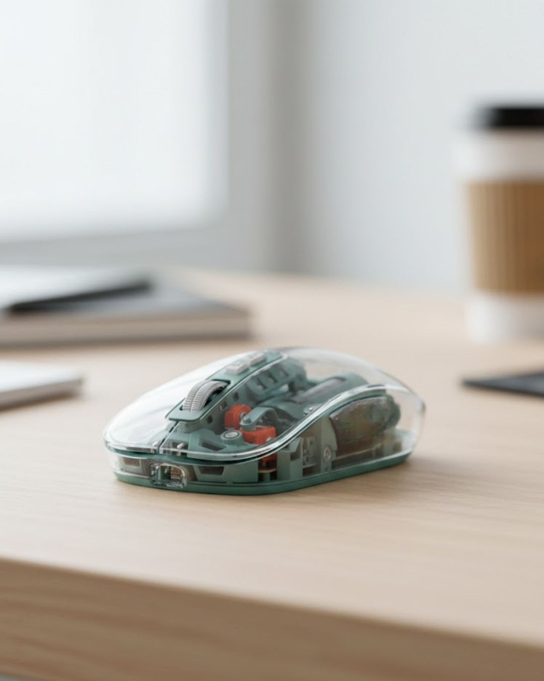 2-26 Bluetooth ve 2.4G USB Destekli Pilli Kablosuz Şeffaf Mouse - Vipsepet - Görsel 1