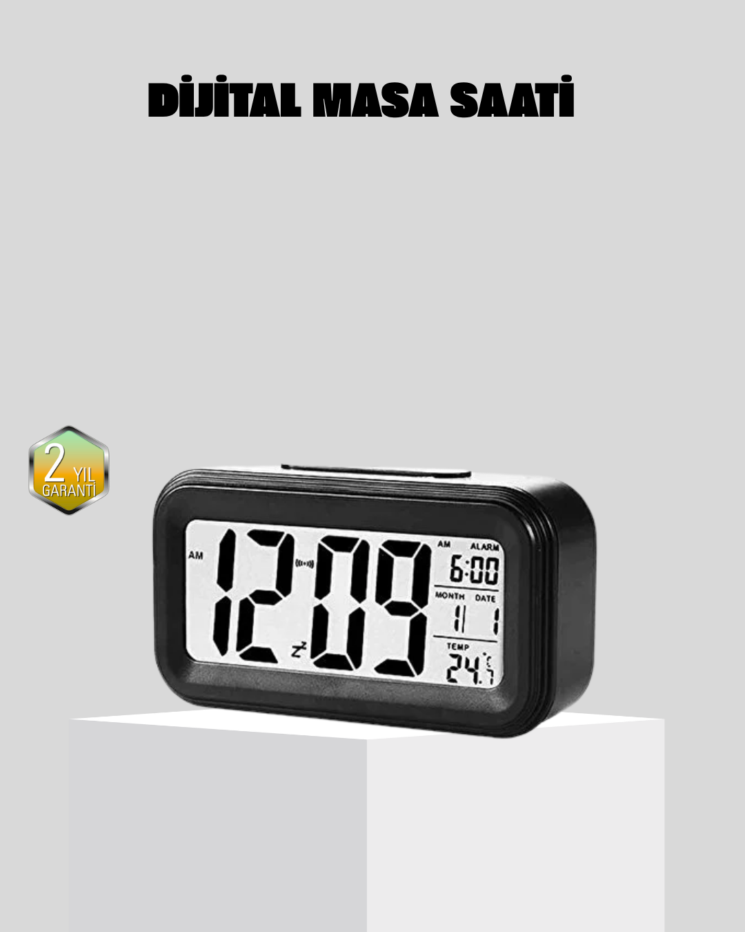 2-28 Fotoselli Dijital Masa Saati Aydınlatmalı Alarm ve Tarih Göstergeli - Vipsepet - Görsel 1