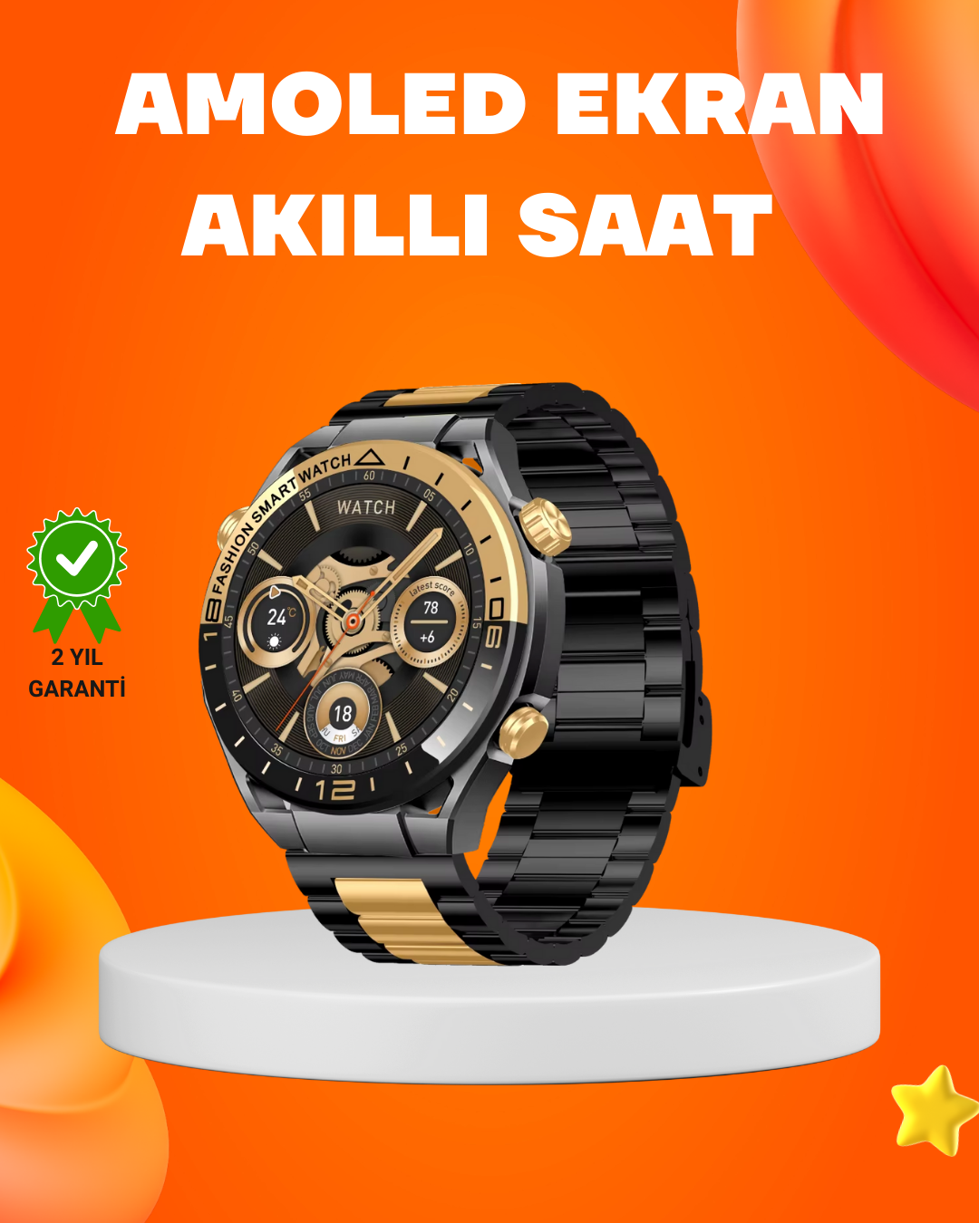 2-29 Amoled Akıllı Saat IP67 Su Geçirmez 3 Bileklikli Sağlık Takipli - Vipsepet - Görsel 1