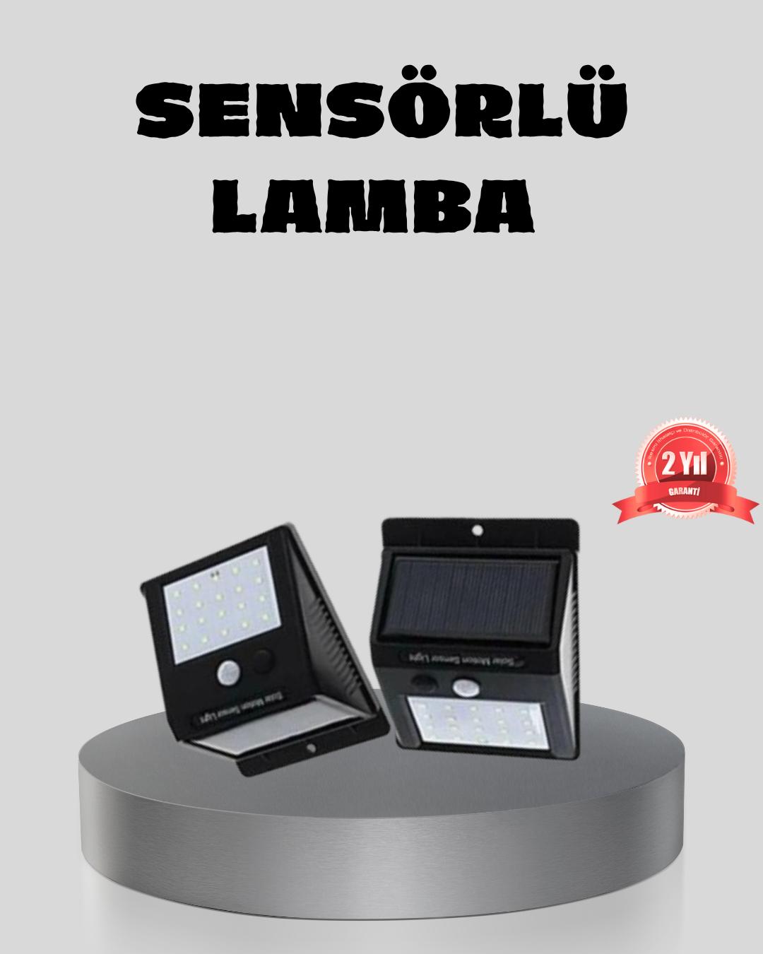2-31 Güneş Enerjili Sensörlü Dış Mekan Duvar Lambası – 3 Modlu, 2200mAh Pil, 120° Algılama - Vipsepet - Görsel 1