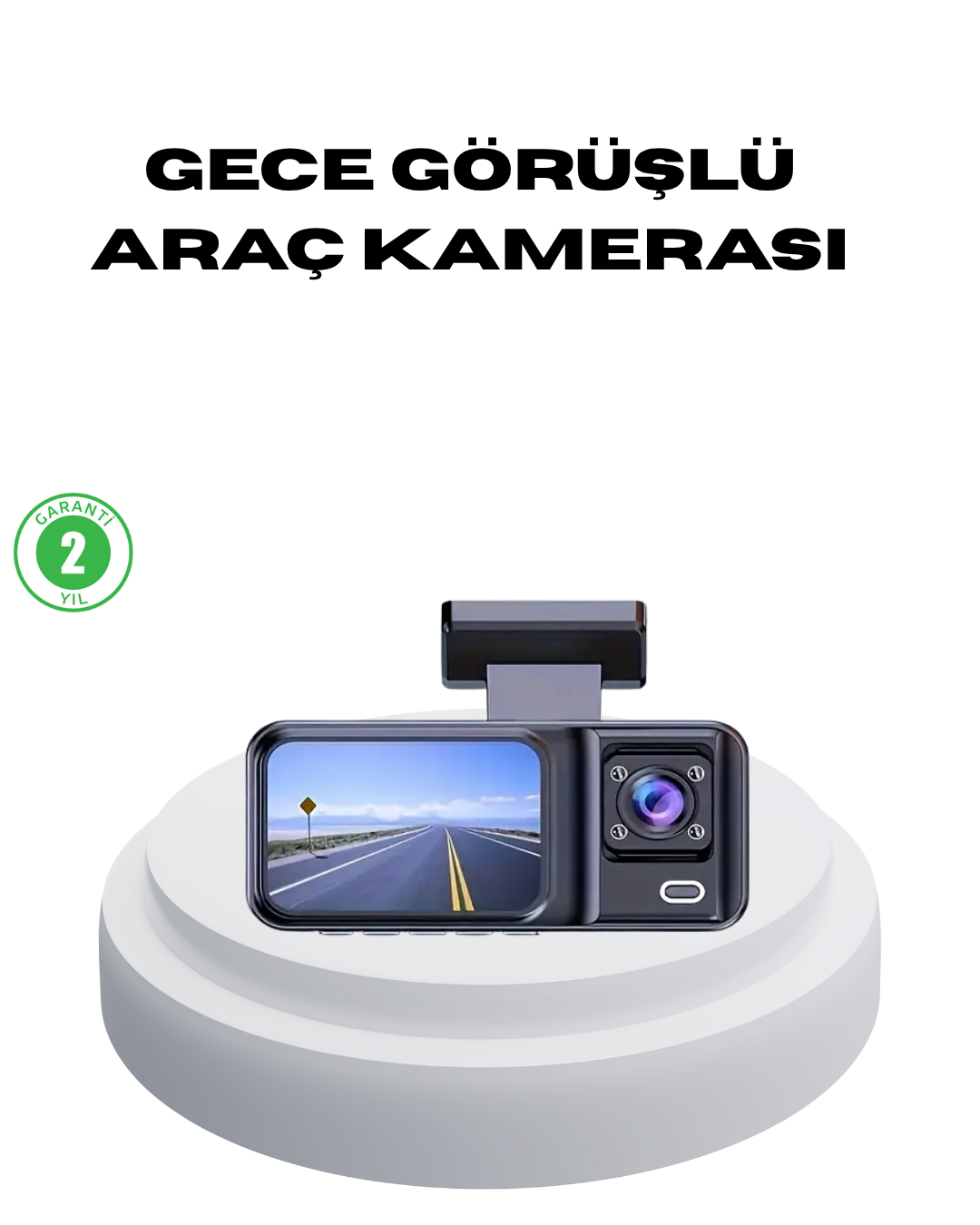 2-34 170° Geniş Açılı 3 Kameralı Araç İçi Kayıt Cihazı Gece Görüşlü - Vipsepet - Görsel 1