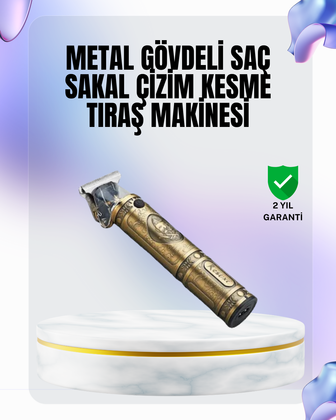 2-38 4 Kılavuz Taraklı Profesyonel Saç ve Sakal Kesme Makinesi - vipsepet - Görsel 1