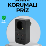 Termal Korumalı Priz Otomatik Çocuk Kilidi 4 USB Type C - Vipsepet