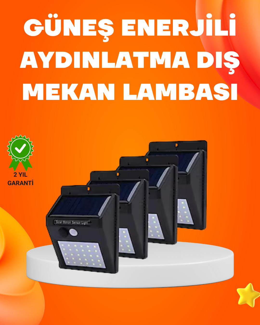 2-40 Montajlı Güneş Enerjili Duvar Tipi Aydınlatma – 8 Saat Çalışma Süresi - Vipsepet - Görsel 1