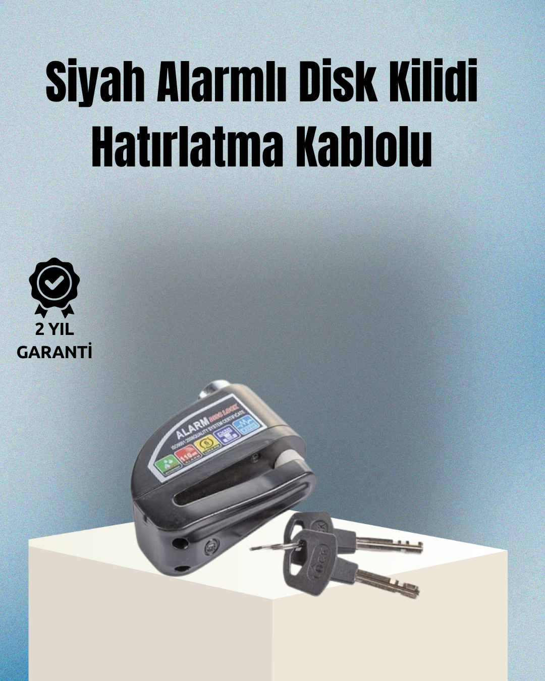 2-41 Motosiklet ve Bisiklet İçin 6mm Pinli Alarmlı Disk Kilidi - vipsepet - Görsel 1