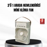 3’ü 1 Arada Mini Klima Fan USB Şarjlı, 7 Renk Gece Lambalı ve Nemlendirici - Vipsepet