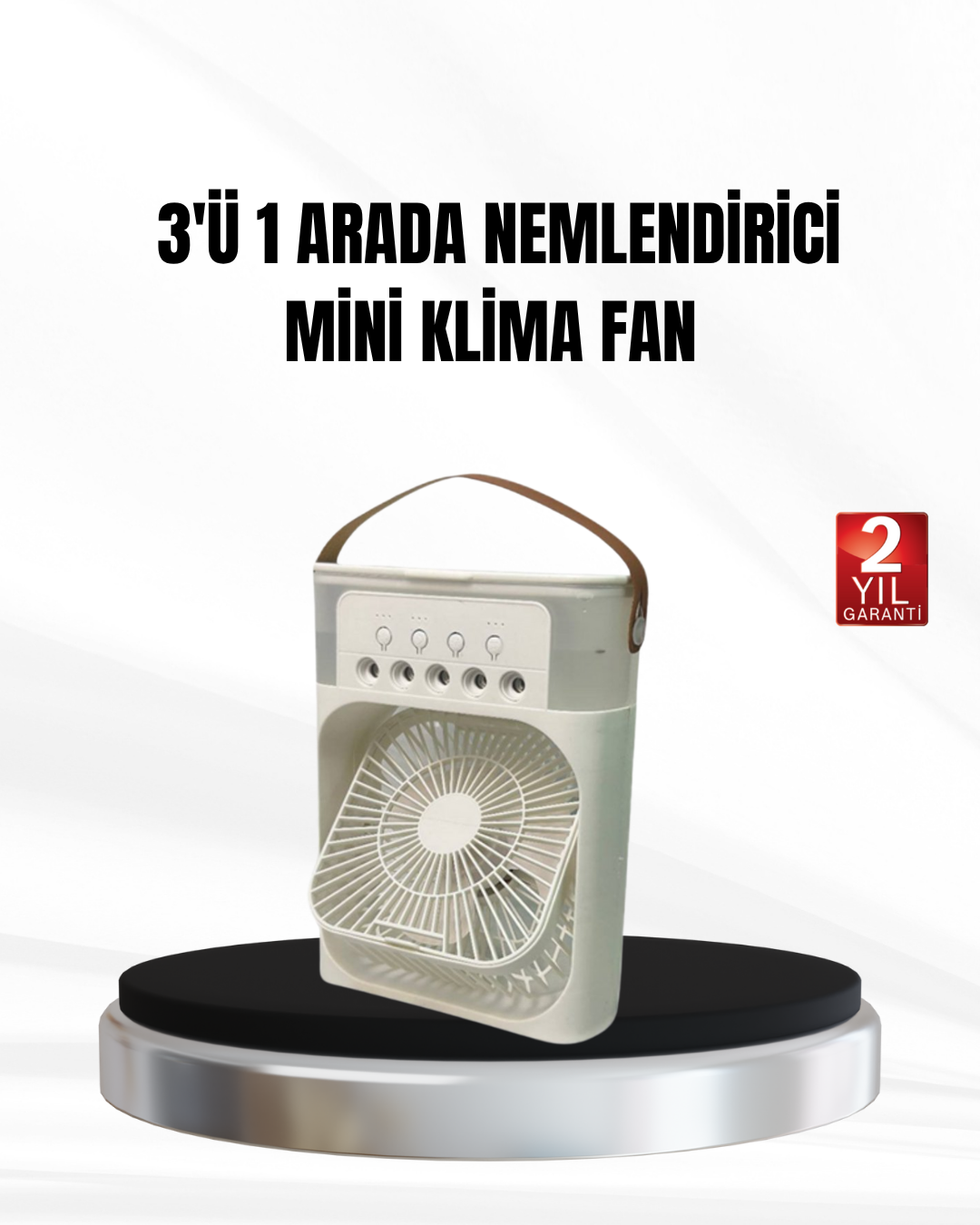 2-42 3’ü 1 Arada Mini Klima Fan USB Şarjlı, 7 Renk Gece Lambalı ve Nemlendirici - Vipsepet - Görsel 1