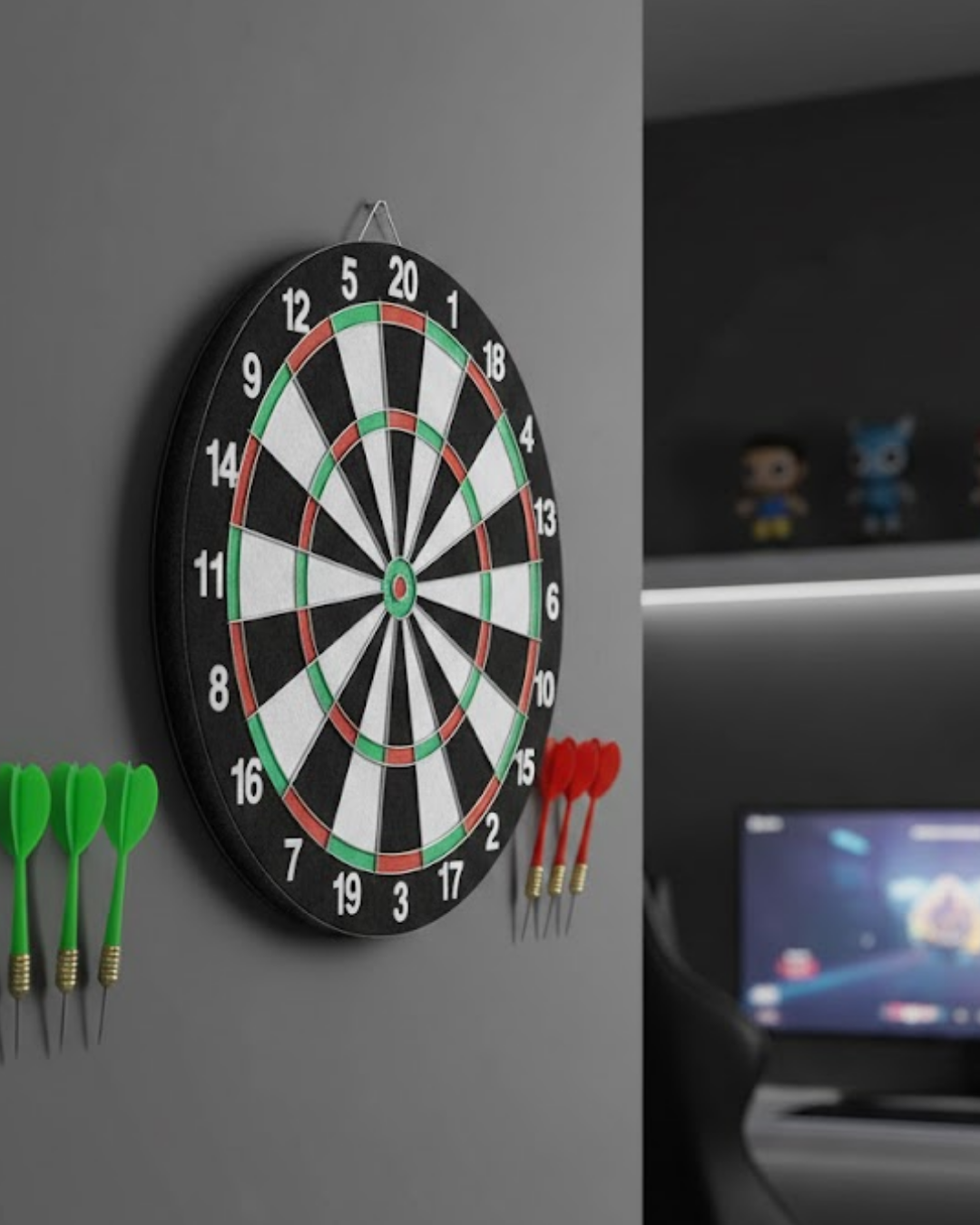 2-42 Kaliteli Ahşap Dart Tahtası 12 İnç 4 Dart Ok Seti - Vipsepet - Görsel 1
