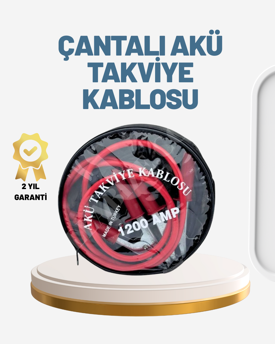 2-42 1200A Güçlü Akü Takviye Kablosu 2m Büyük Maşalı Acil Yardım - Vipsepet - Görsel 1