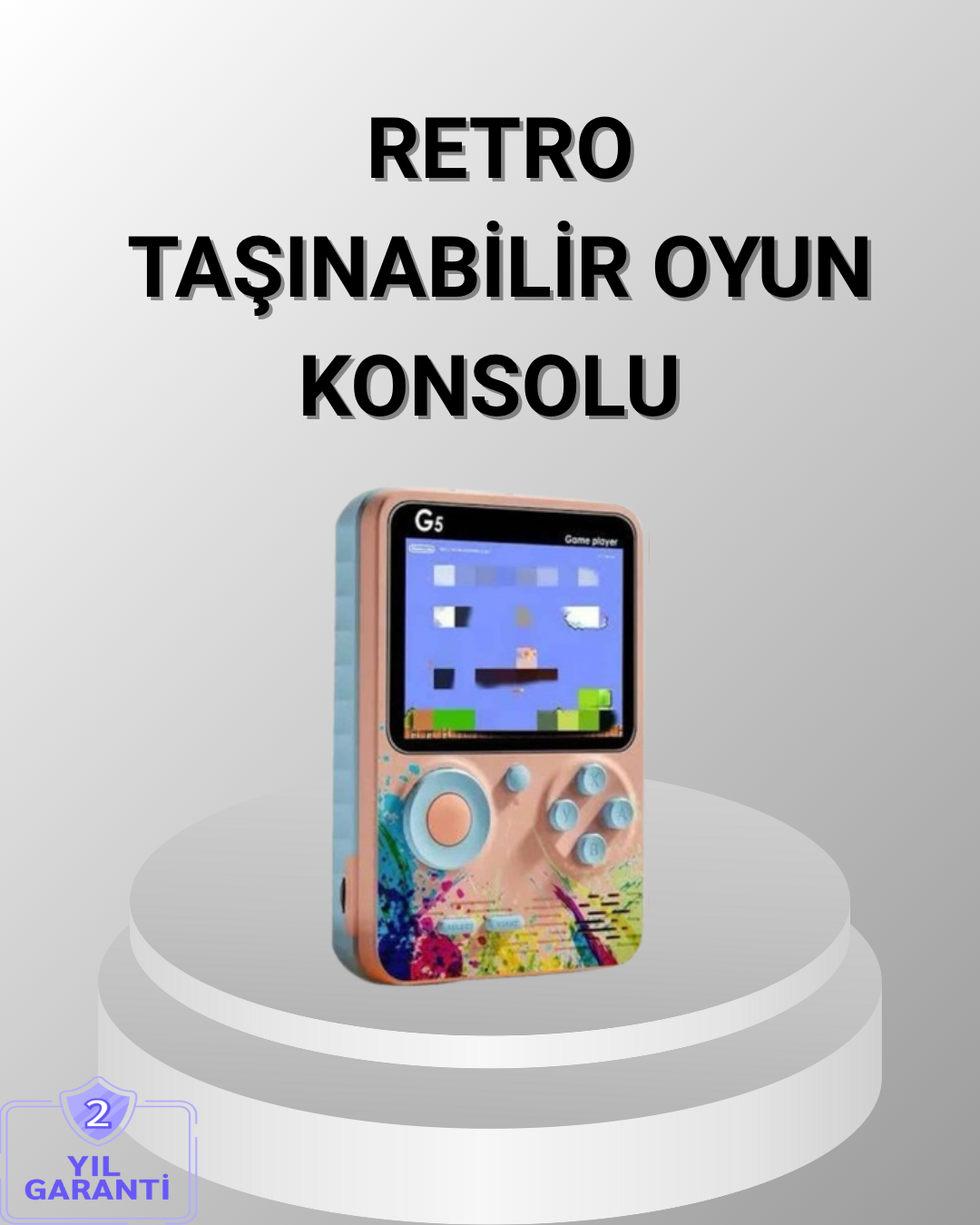 2-44 Mini Retro Oyun Konsolu 500 Oyunlu 3.0 İnç Ekran ve Şarjlı Batarya - Vipsepet - Görsel 1