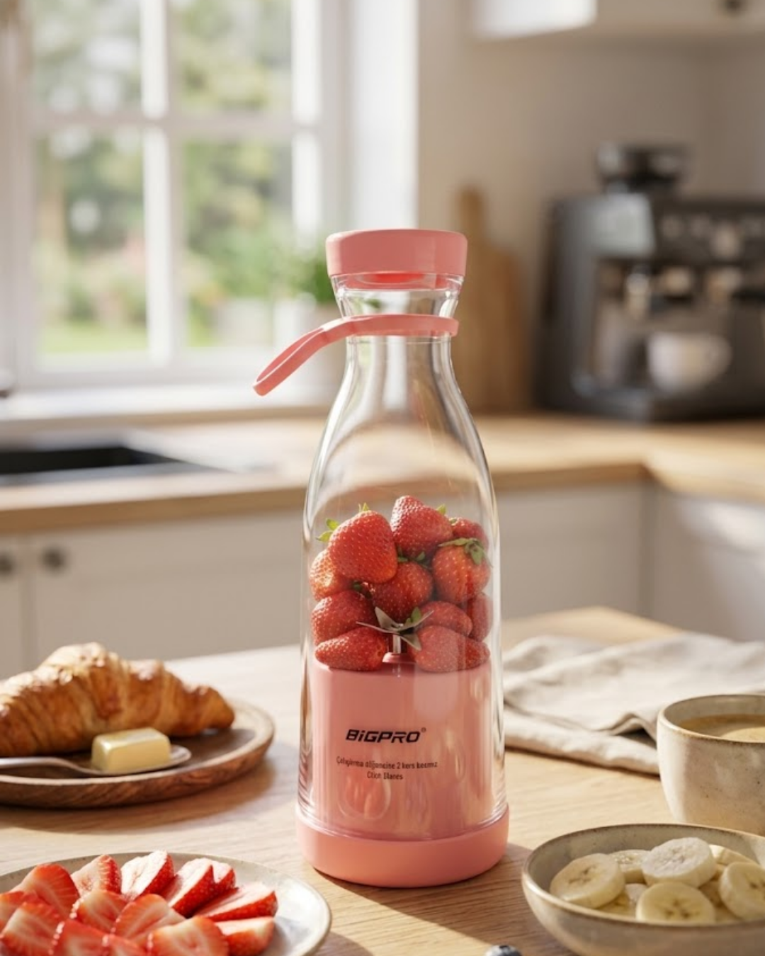 2-44 Kablosuz Taşınabilir Blender Smoothie Milkshake Hazırlama Tek Tuş Kullanım - Vipsepet - Görsel 1