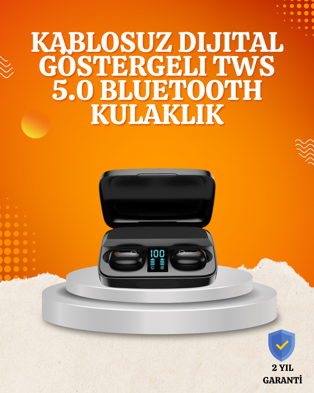 2-47 1800 mAh Güçlü Şarj Kutusu ile Bluetooth Kulaklık Seti - vipsepet - Görsel 1