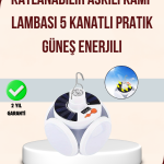 Güneş Enerjili USB Şarj Edilebilir 5 Modlu Katlanabilir LED Kamp Işığı - Vipsepet