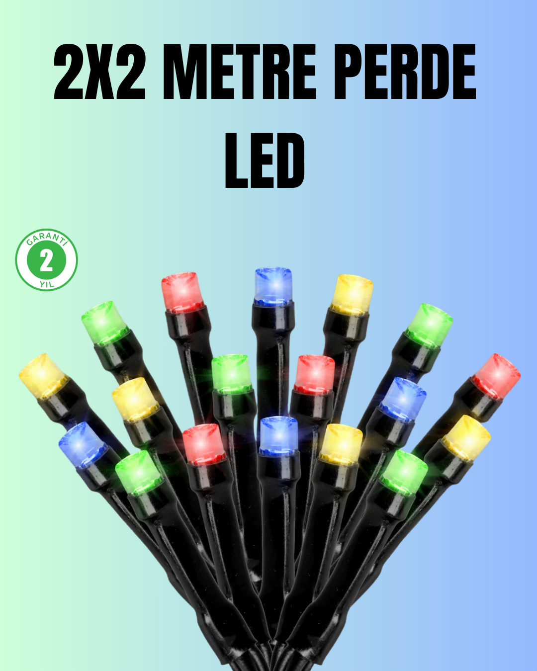2-49 Su Geçirmez Pil Çalışan LED Perde Işık – İç ve Dış Mekan - Vipsepet - Görsel 1