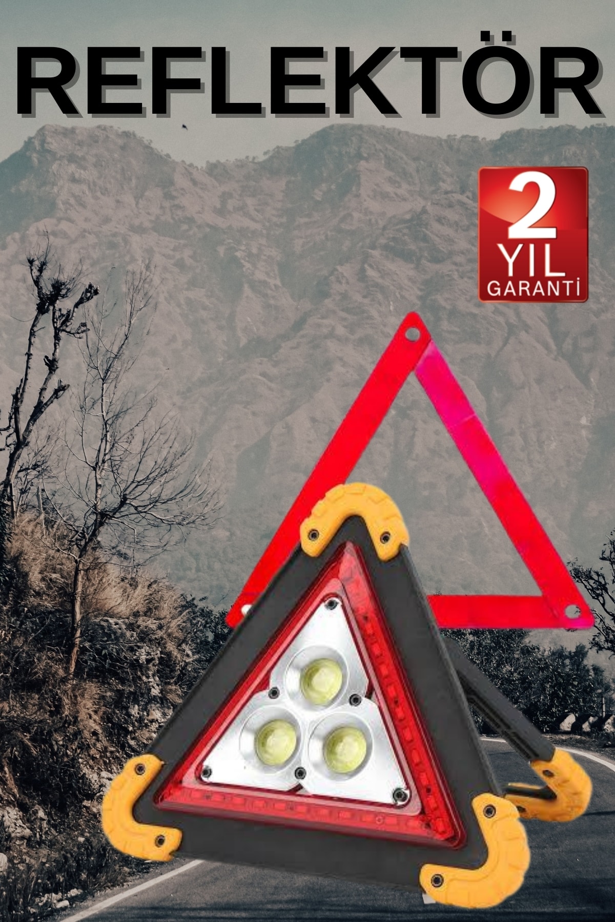 2-5 Solar Şarjlı Çok Fonksiyonlu Reflektör Işıklı Ikaz Lambası Acil Durum Reflektörü Acil Durum Uyarı Lambası - Vipsepet - Görsel 1