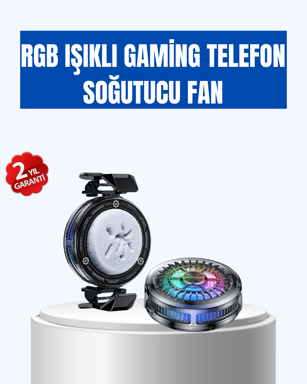 2-51 Gaming Telefon Soğutucu RGB Fan Sessiz Çalışma Tüm Modeller Uyumlu - Vipsepet - Görsel 1